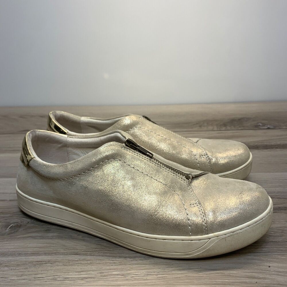 Johnston & Murphy Womens Slip on Loafers Shoes Shimmer Gold Size 10M